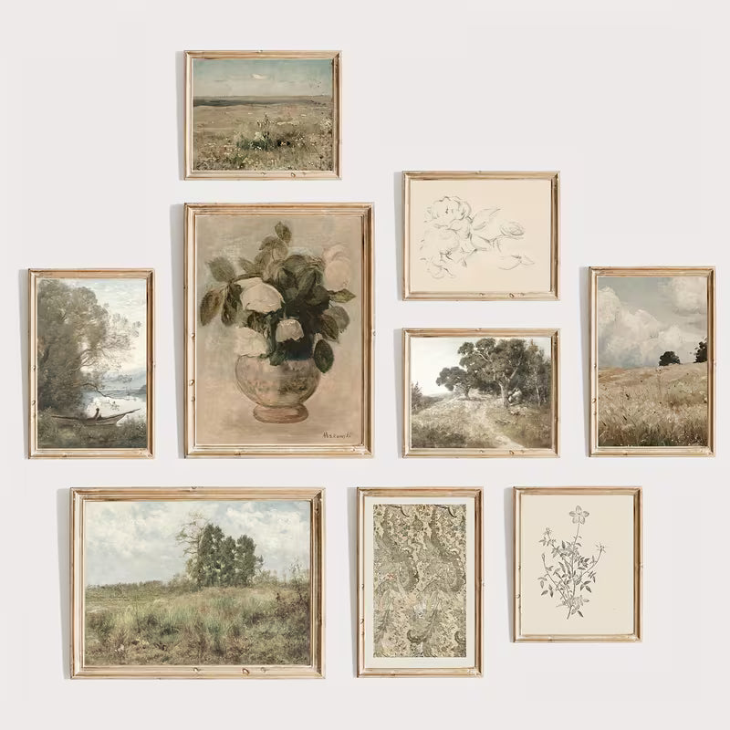 Ensemble de 9 pièces de galerie vintage