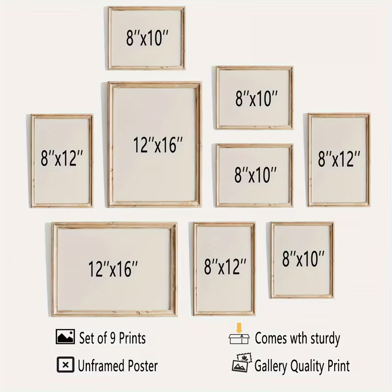 Ensemble de 9 pièces de galerie vintage