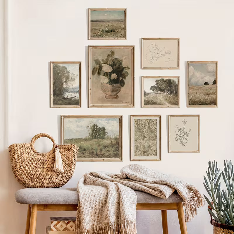 Ensemble de 9 pièces de galerie vintage