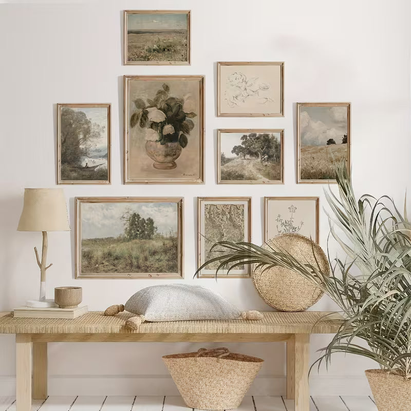 Ensemble de 9 pièces de galerie vintage